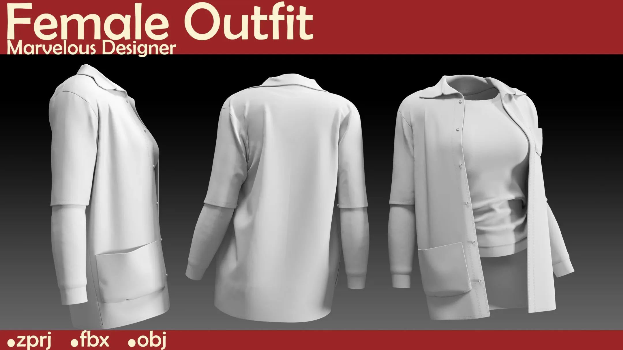 Female outfit. Marvelous Designer