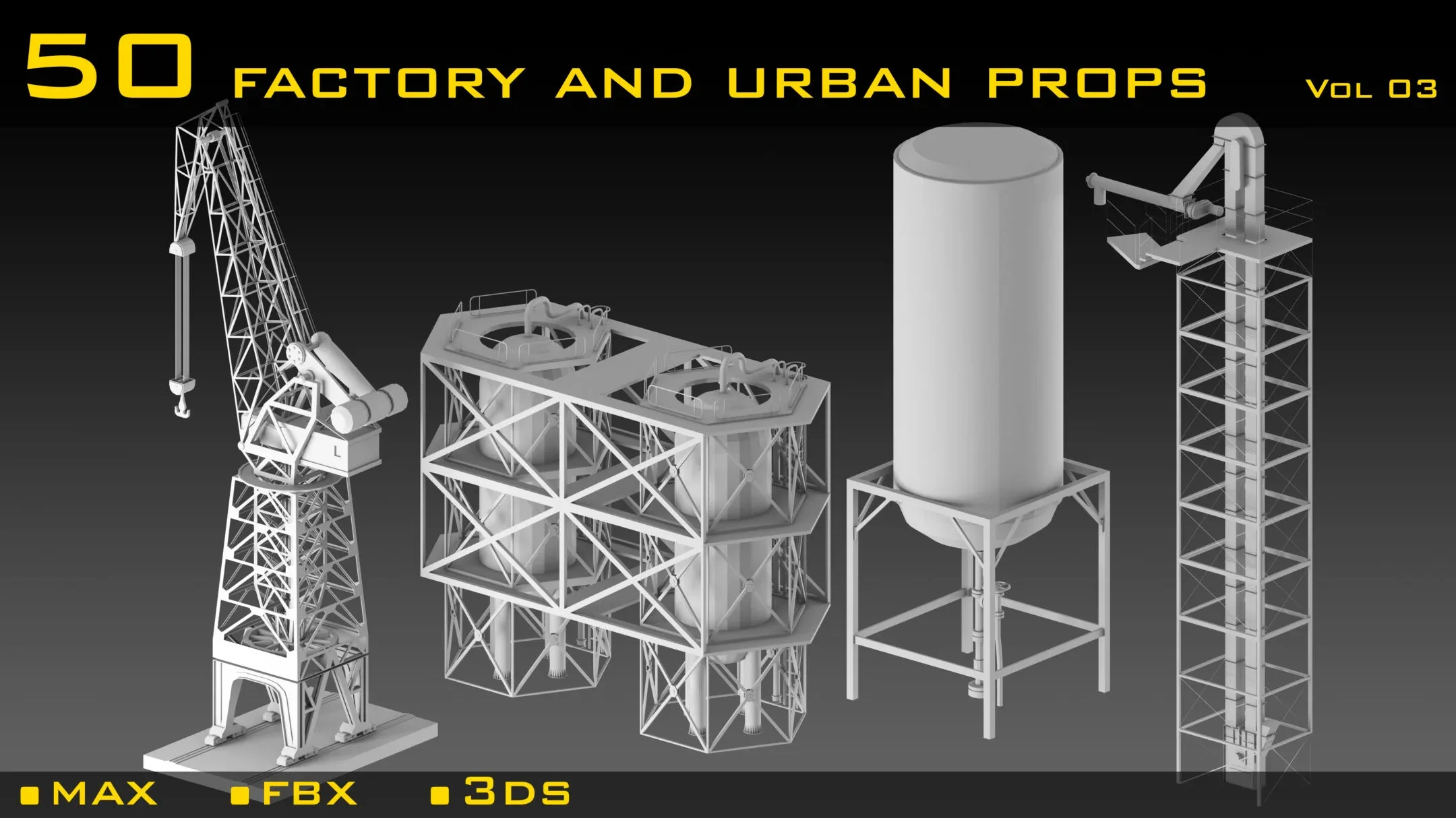 50 Factory and Urban Props- Vol 03