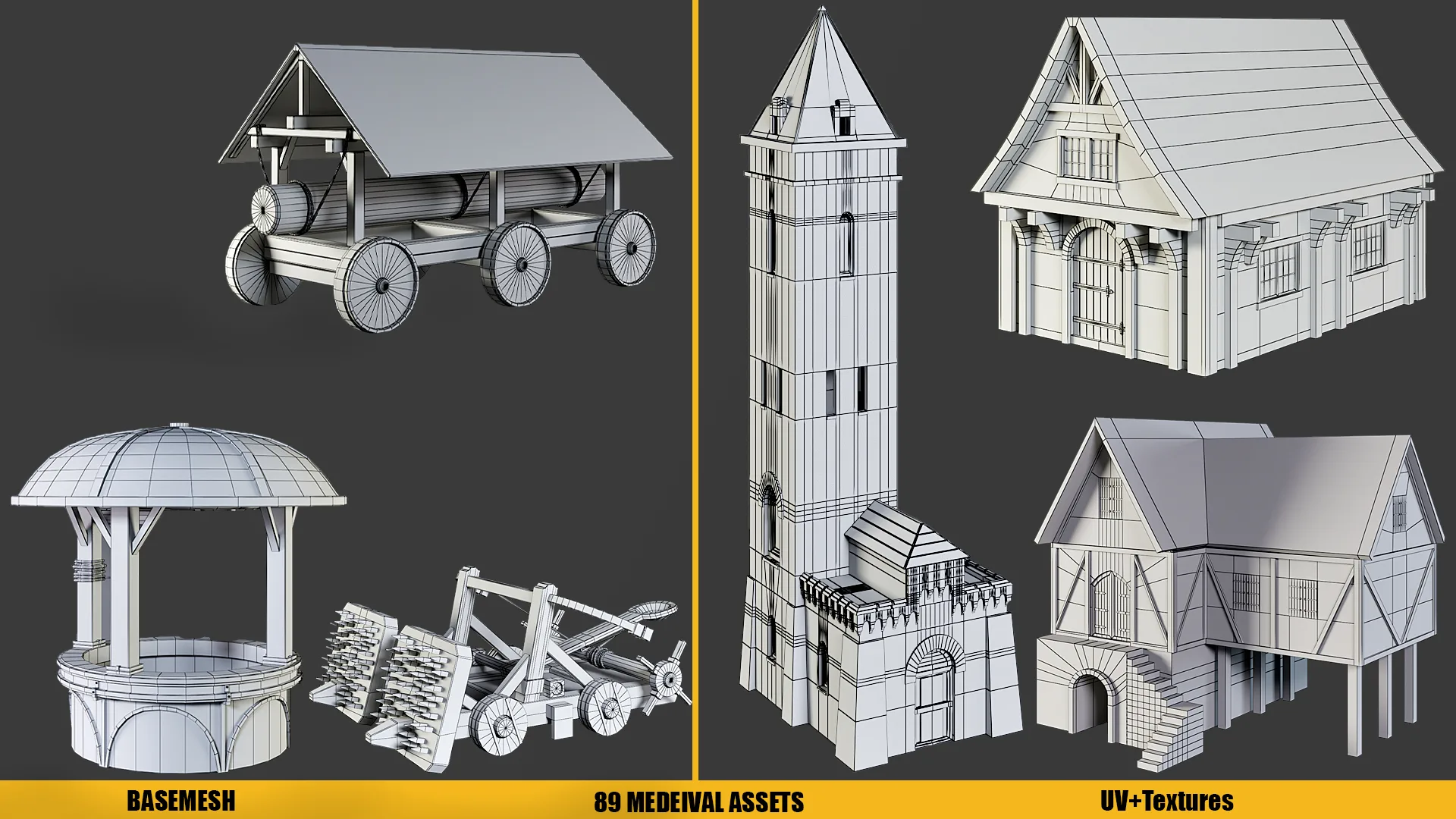 MEDIEVAL ASSETS (UV+ Textures) Vol1