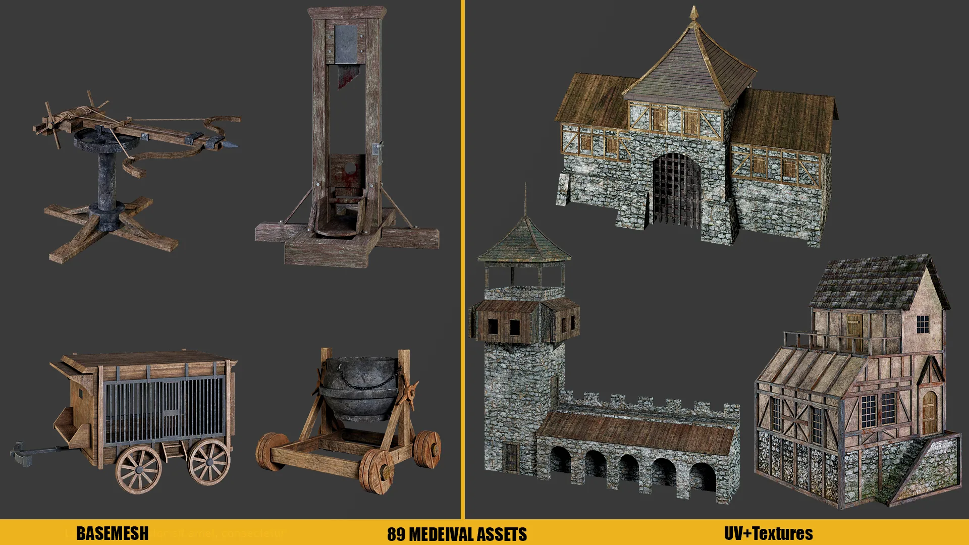 MEDIEVAL ASSETS (UV+ Textures) Vol1