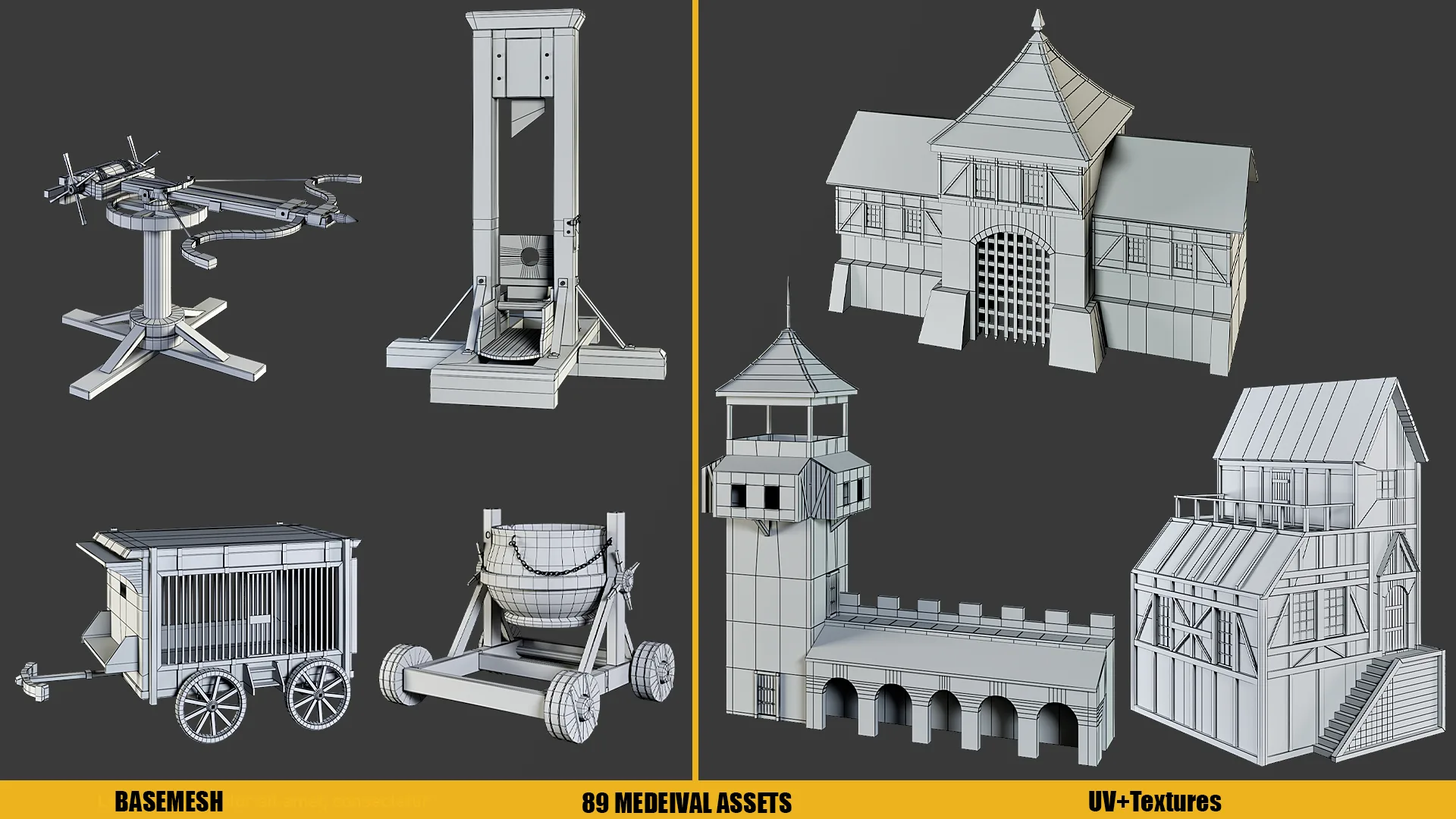 MEDIEVAL ASSETS (UV+ Textures) Vol1