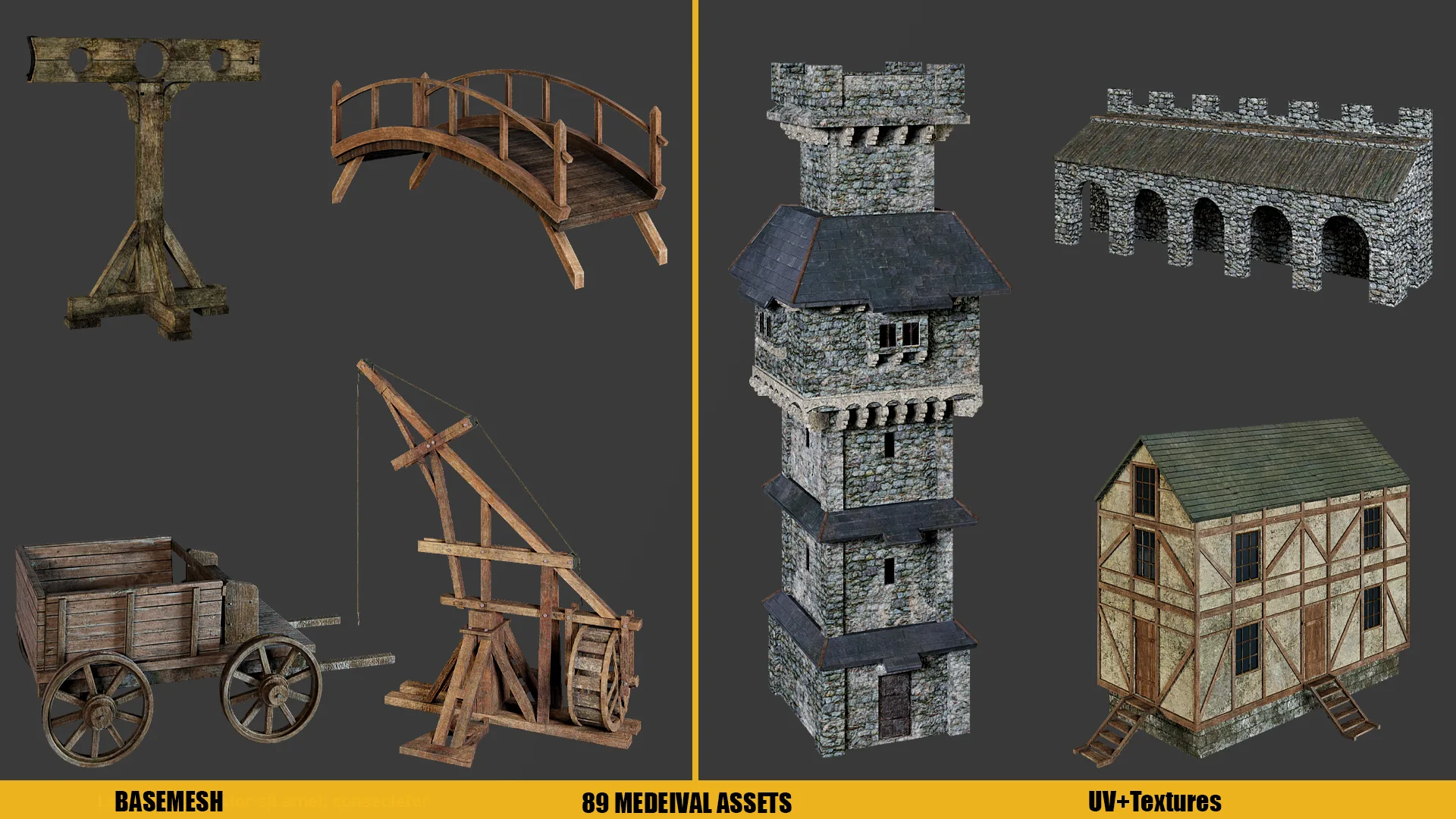 MEDIEVAL ASSETS (UV+ Textures) Vol1