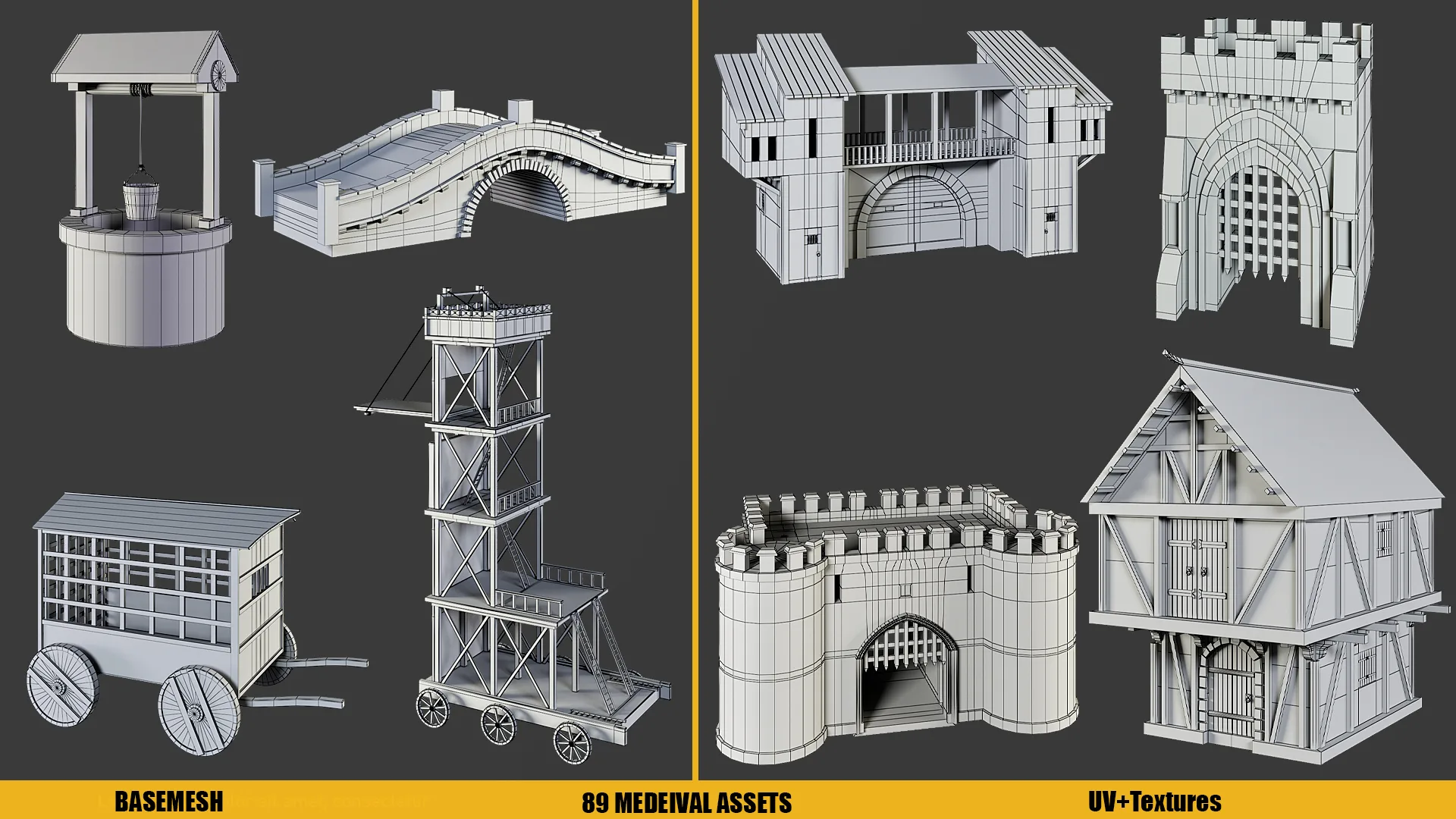 MEDIEVAL ASSETS (UV+ Textures) Vol1