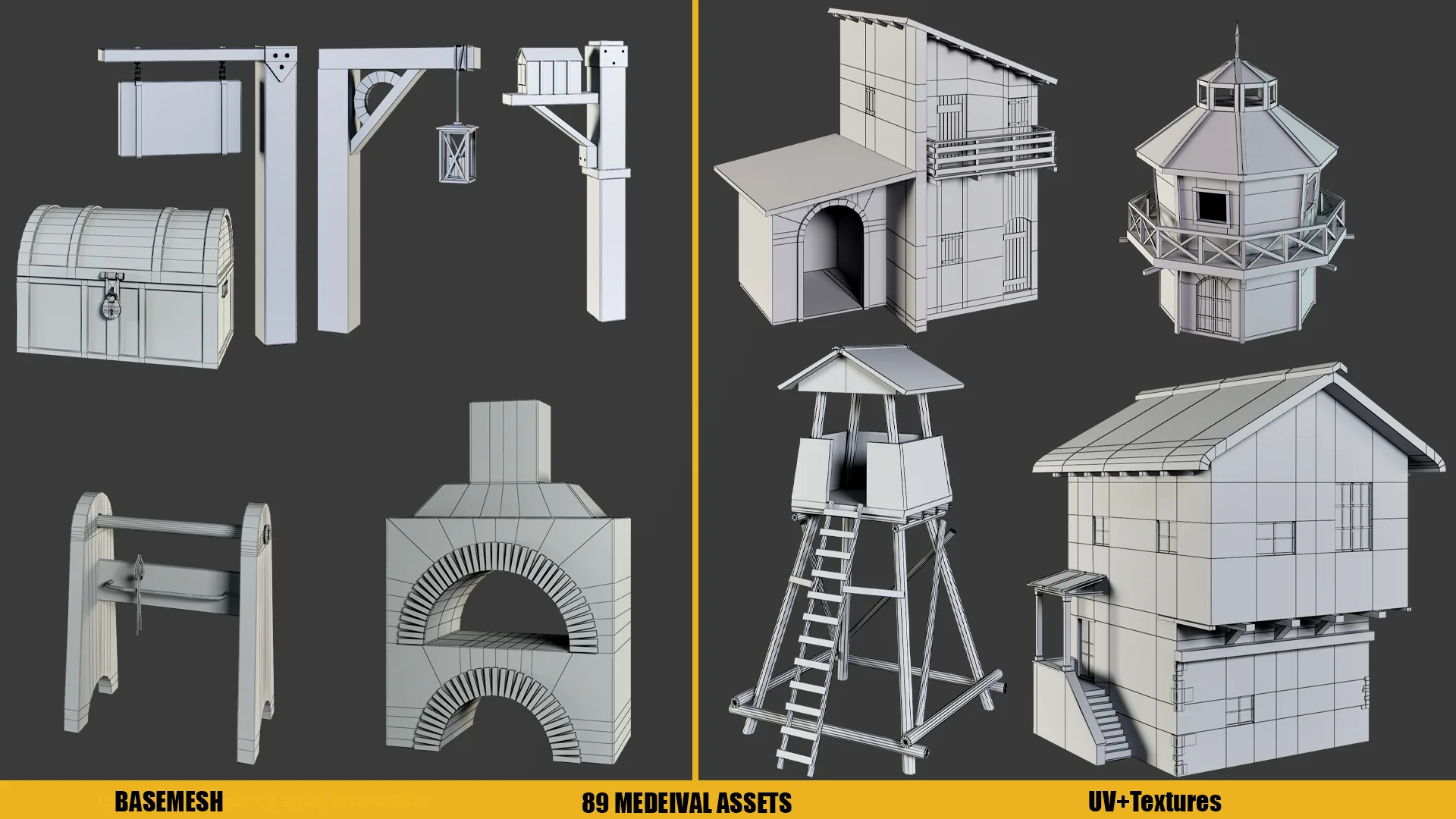 MEDIEVAL ASSETS (UV+ Textures) Vol1