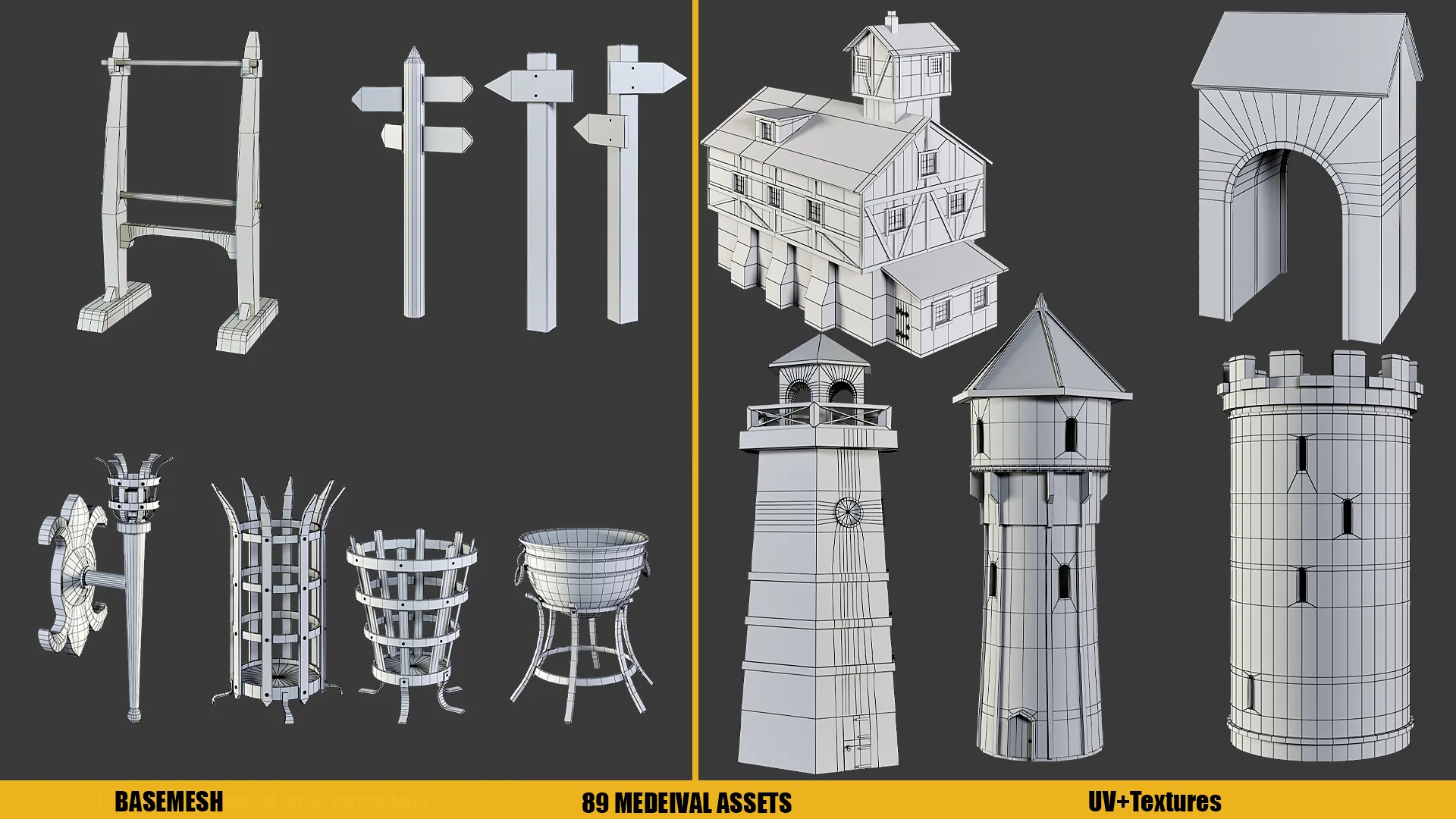 MEDIEVAL ASSETS (UV+ Textures) Vol1