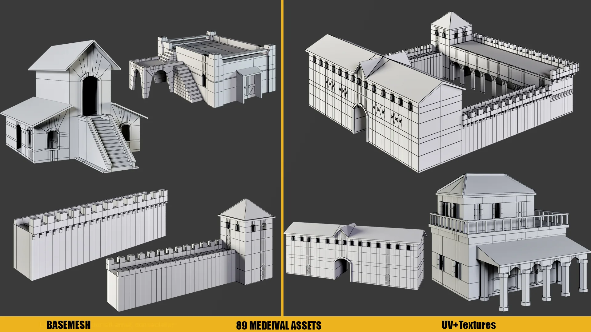 MEDIEVAL ASSETS (UV+ Textures) Vol1