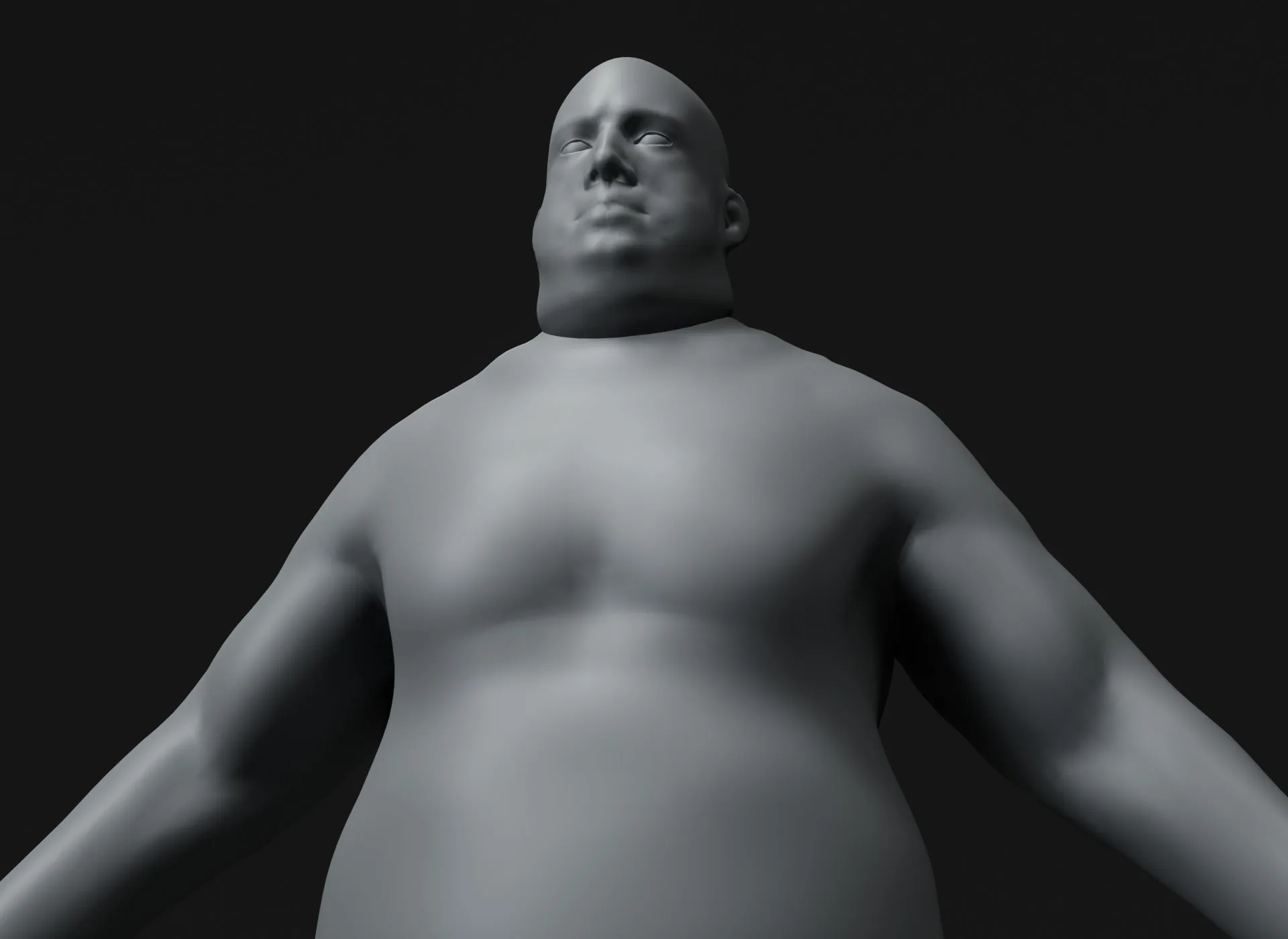 Male Body Fat Base Mesh Animated and Rigged 3D Model 20k Polygons