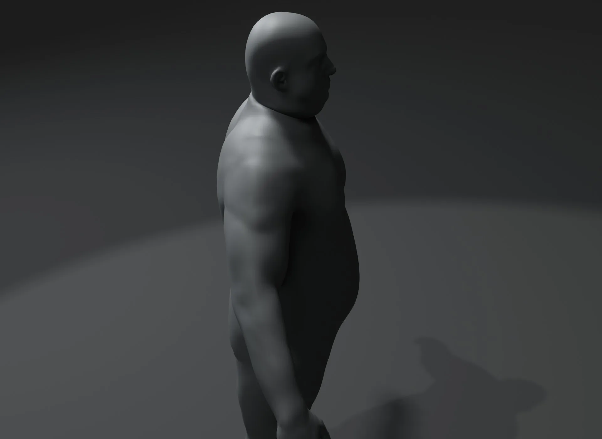 Male Body Fat Base Mesh Animated and Rigged 3D Model 20k Polygons