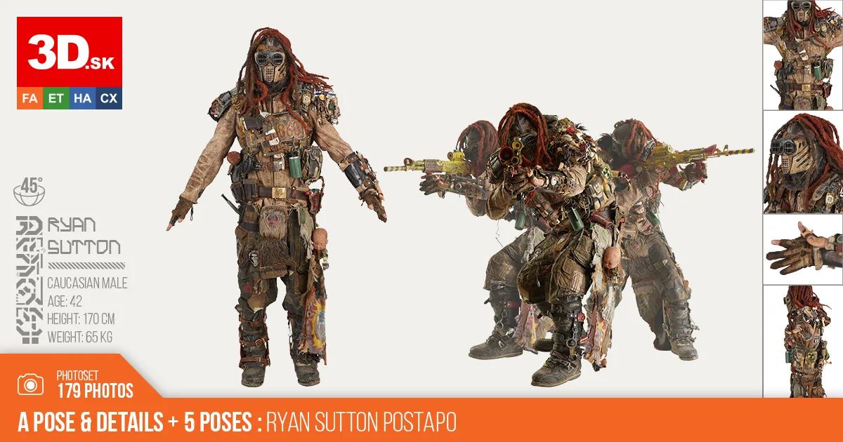 A - Pose & 5 Male Poses | Ryan Sutton | Postapocalyptic