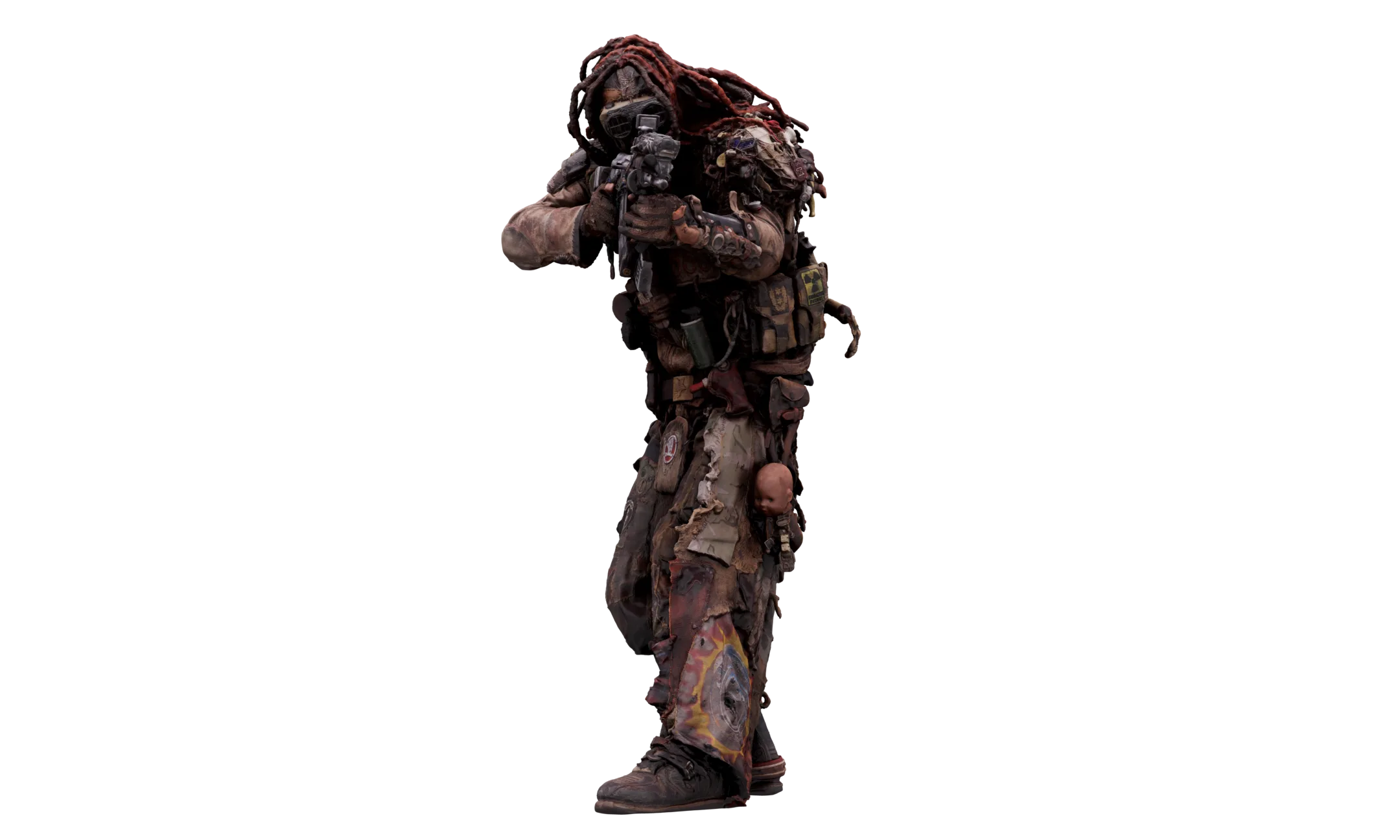 Raw A Pose Scan & Cleaned Body Scan Pose | 3D Model Postapocalyptic #1