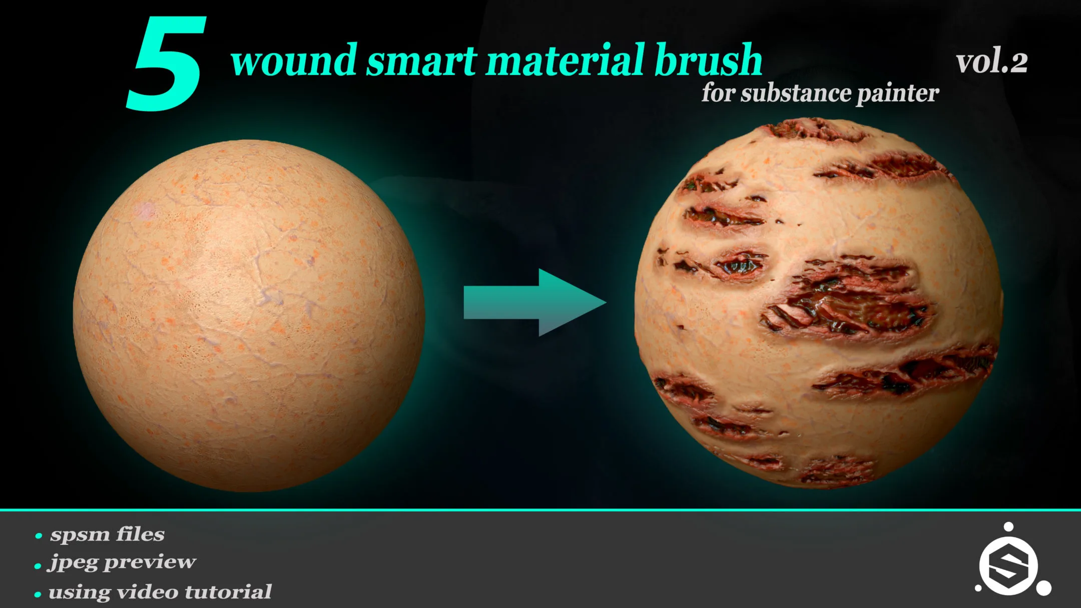 5 Wound Smart Material Brush For Substance Painter_VOL 02