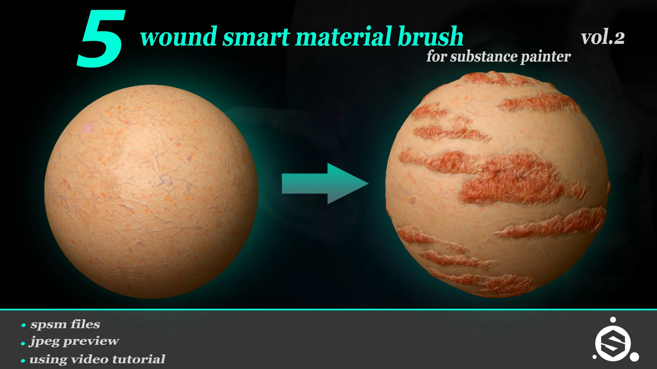 5 Wound Smart Material Brush For Substance Painter_VOL 02