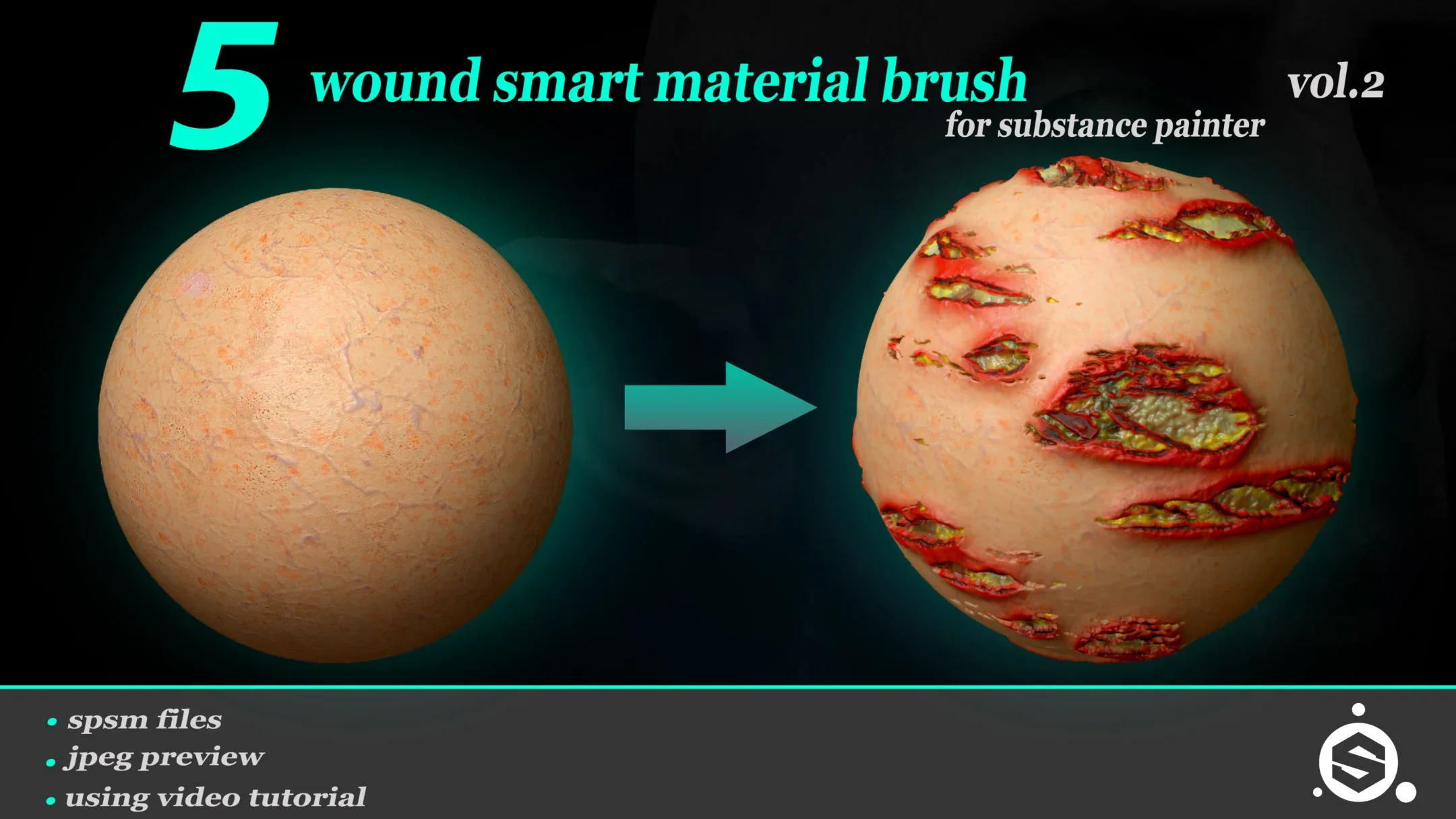 5 Wound Smart Material Brush For Substance Painter_VOL 02