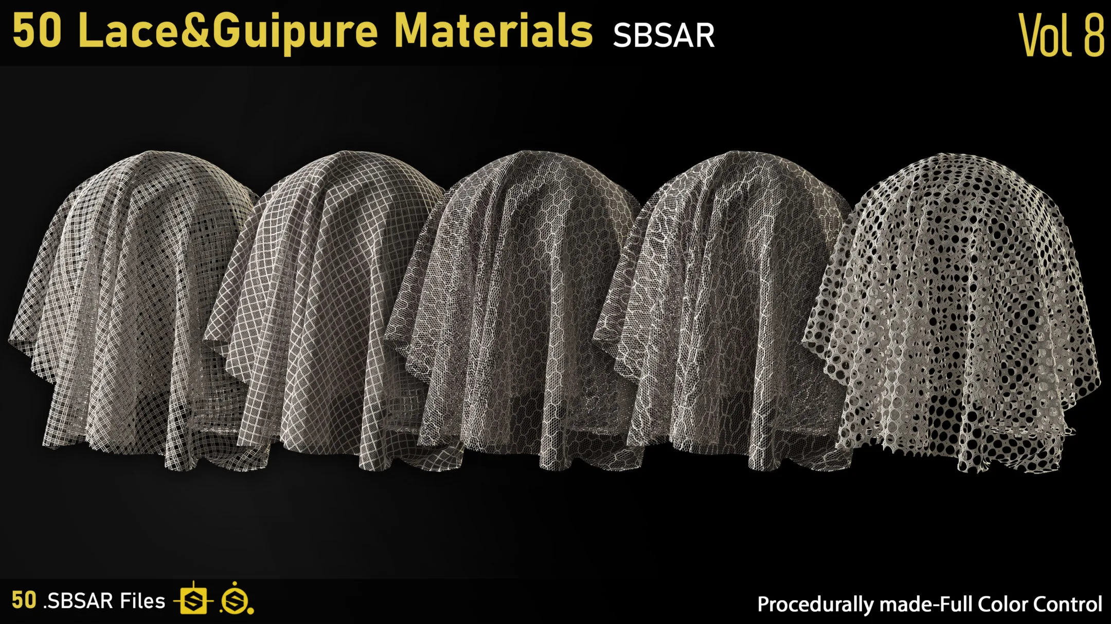 50 Lace&Guipure Materials-SBSAR-Vol8