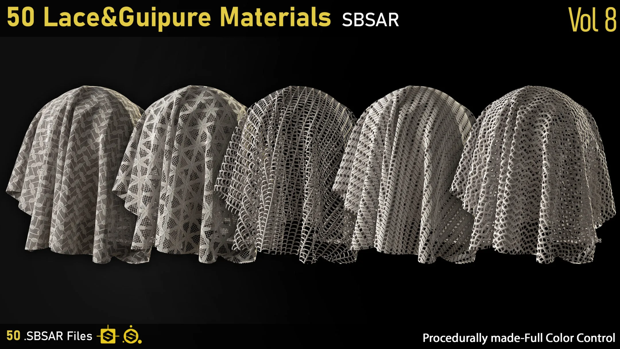 50 Lace&Guipure Materials-SBSAR-Vol8