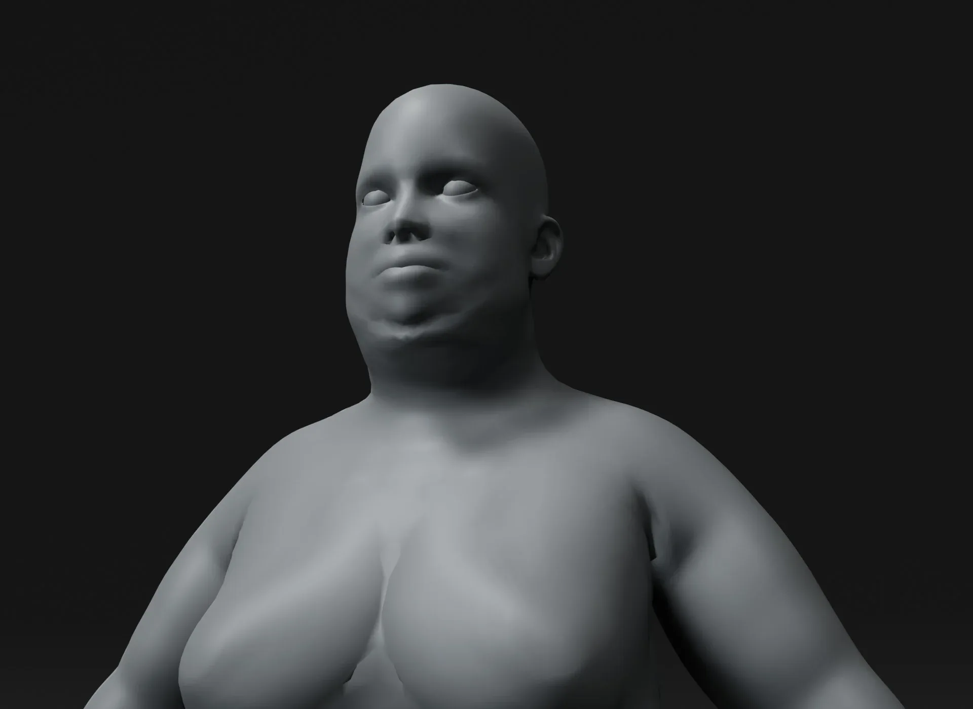 Female Body Fat Base Mesh Animated and Rigged 3D Model 20k Polygons