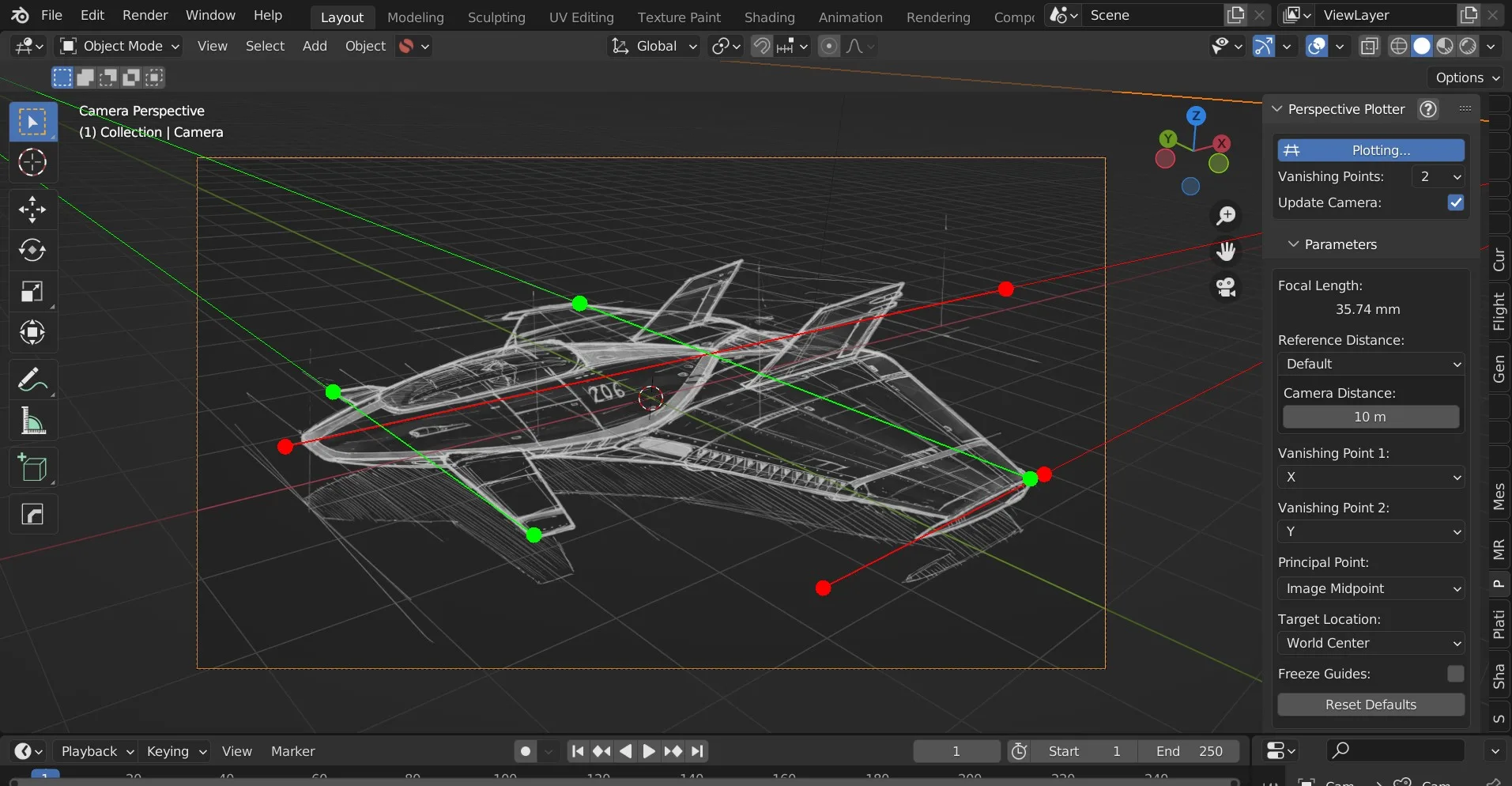 Perspective Plotter Blender Add On