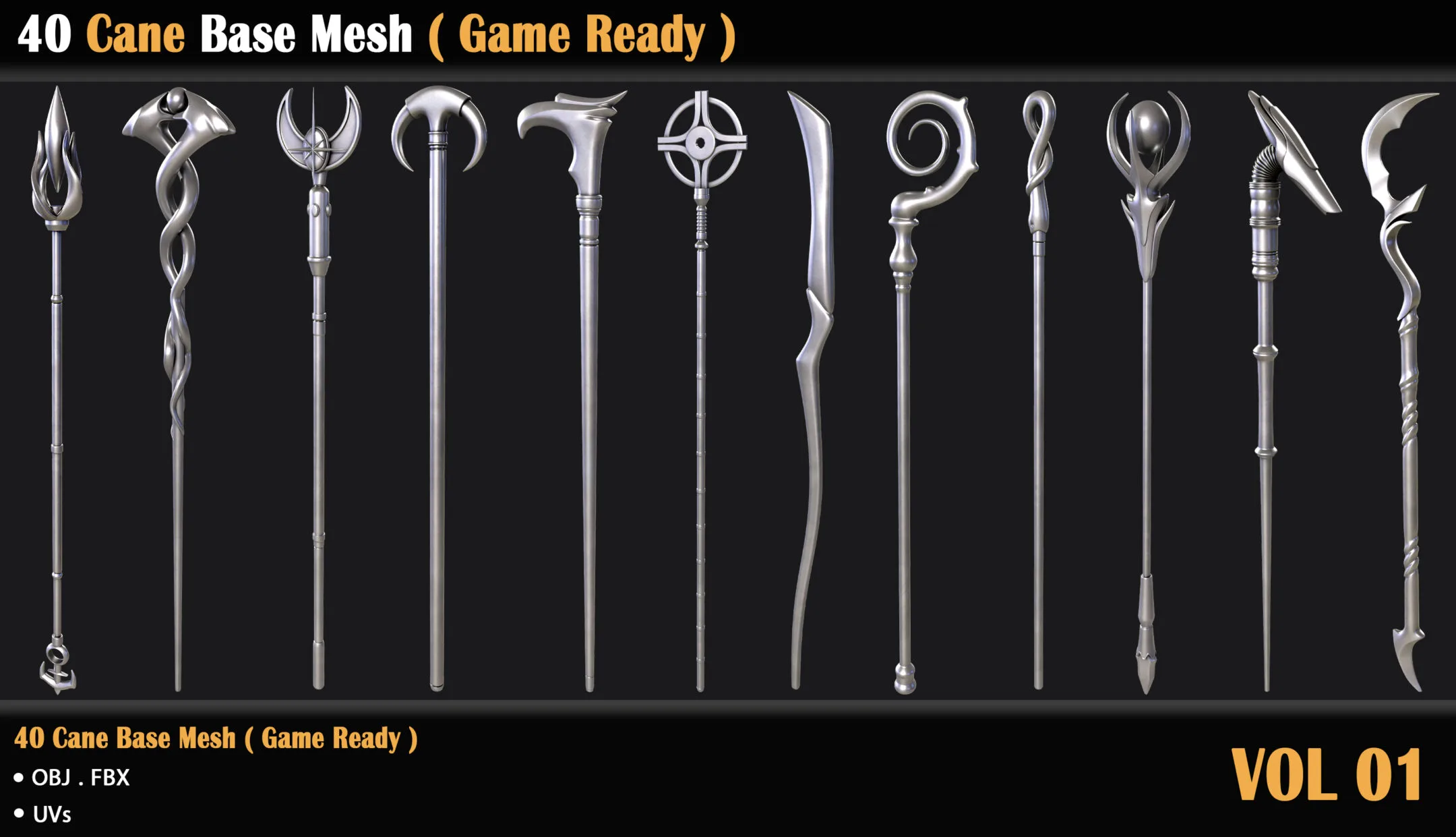 40 Cane Base Mesh ( Game Ready )