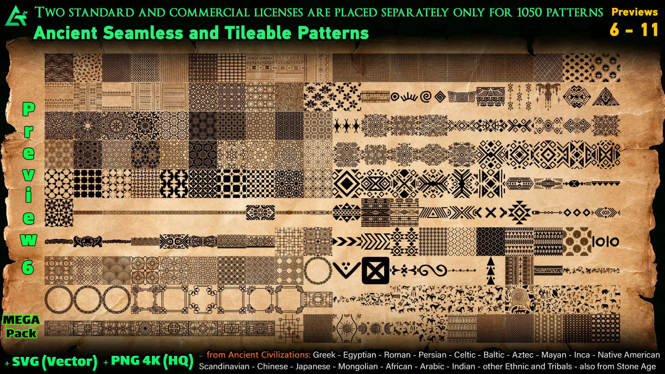 6060 Practical Alpha Symbols and Patterns from Ancient Civilizations (MEGA Pack) - Vol 10