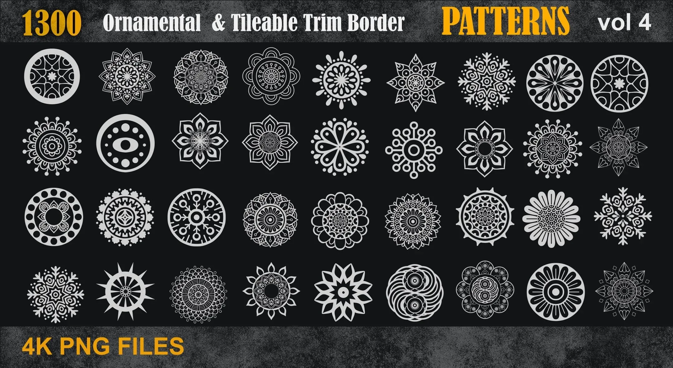 1300 Ornamental & Tileable Trim Border Patterns vol4