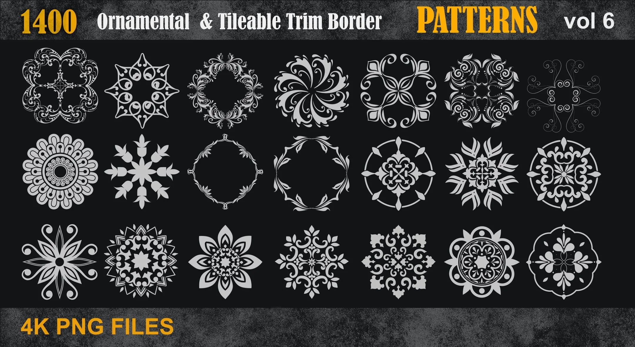 1400 Ornamental & Tileable Trim Border Patterns vol6