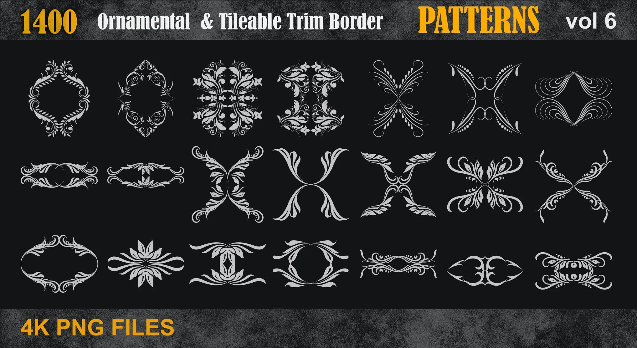 1400 Ornamental & Tileable Trim Border Patterns vol6