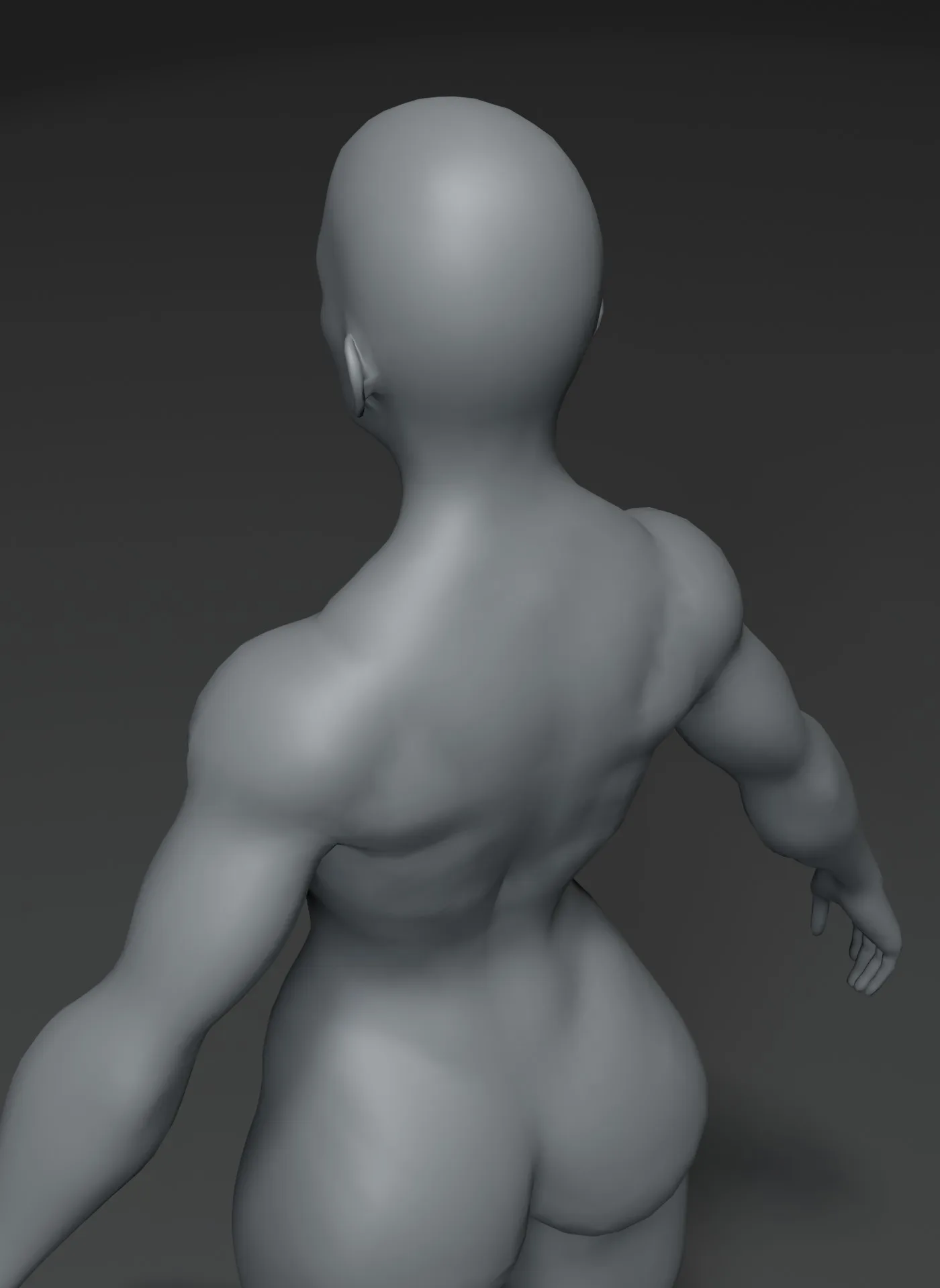 Strong Muscular Female Body Base Mesh Animated and Rigged 3D Model 20k Polygons