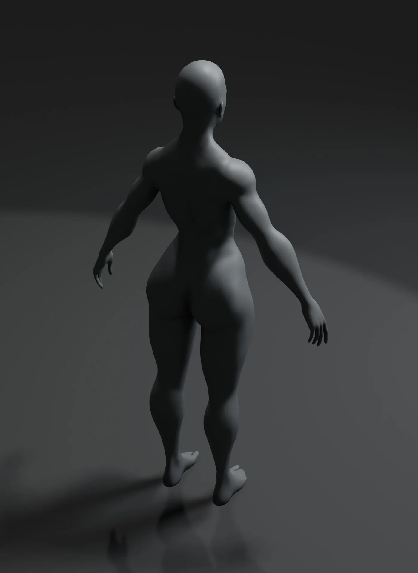 Strong Muscular Female Body Base Mesh Animated and Rigged 3D Model 20k Polygons