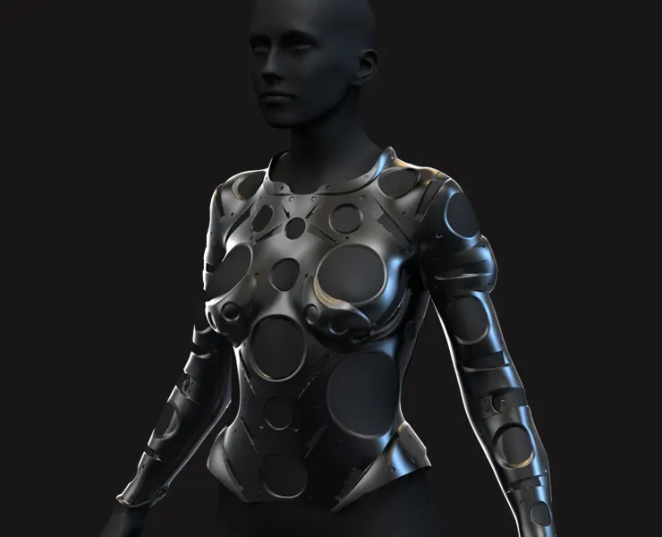 27 Female Scifi Suits KitBash with Uvs - Plus ZTL - LP+HP) .obj/.fbx/.blend/