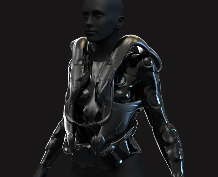 27 Female Scifi Suits KitBash with Uvs - Plus ZTL - LP+HP) .obj/.fbx/.blend/