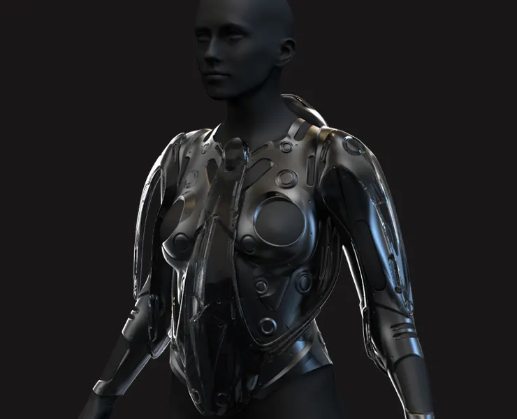 27 Female Scifi Suits KitBash with Uvs - Plus ZTL - LP+HP) .obj/.fbx/.blend/