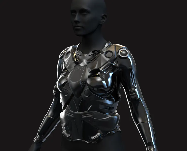 27 Female Scifi Suits KitBash with Uvs - Plus ZTL - LP+HP) .obj/.fbx/.blend/