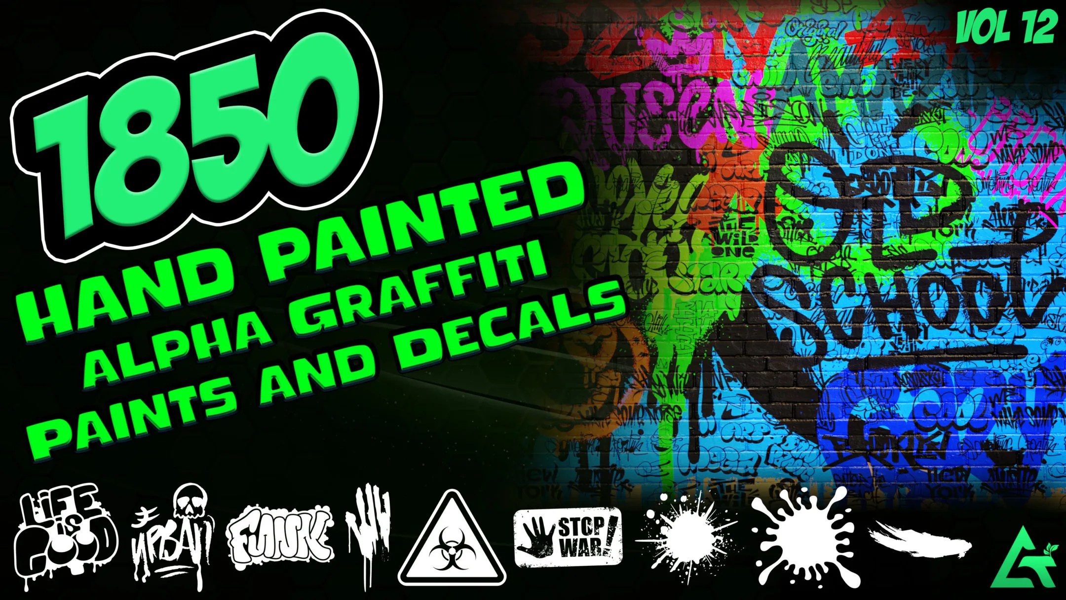 1850 Hand Painted Alpha Graffiti, Paints &amp; Decals (MEGA Pack) - Vol 12