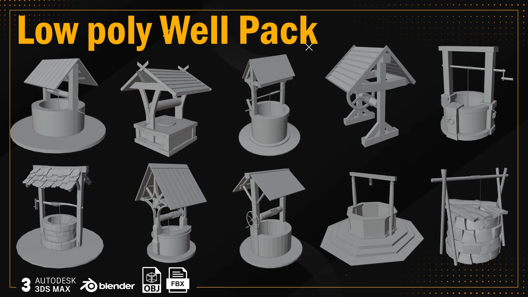 Low Poly Well Pack Bacemesh