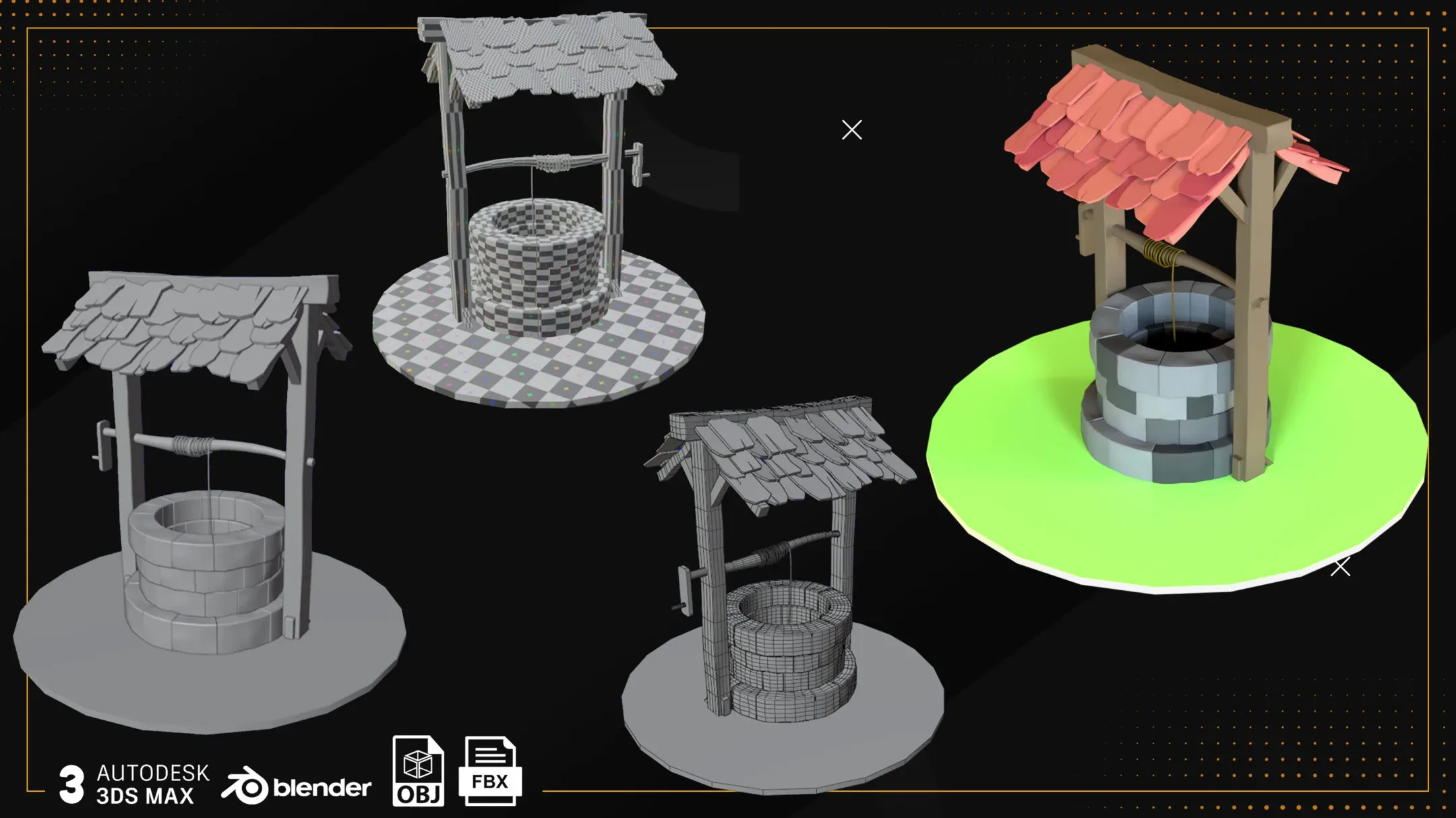 Low Poly Well Pack Bacemesh