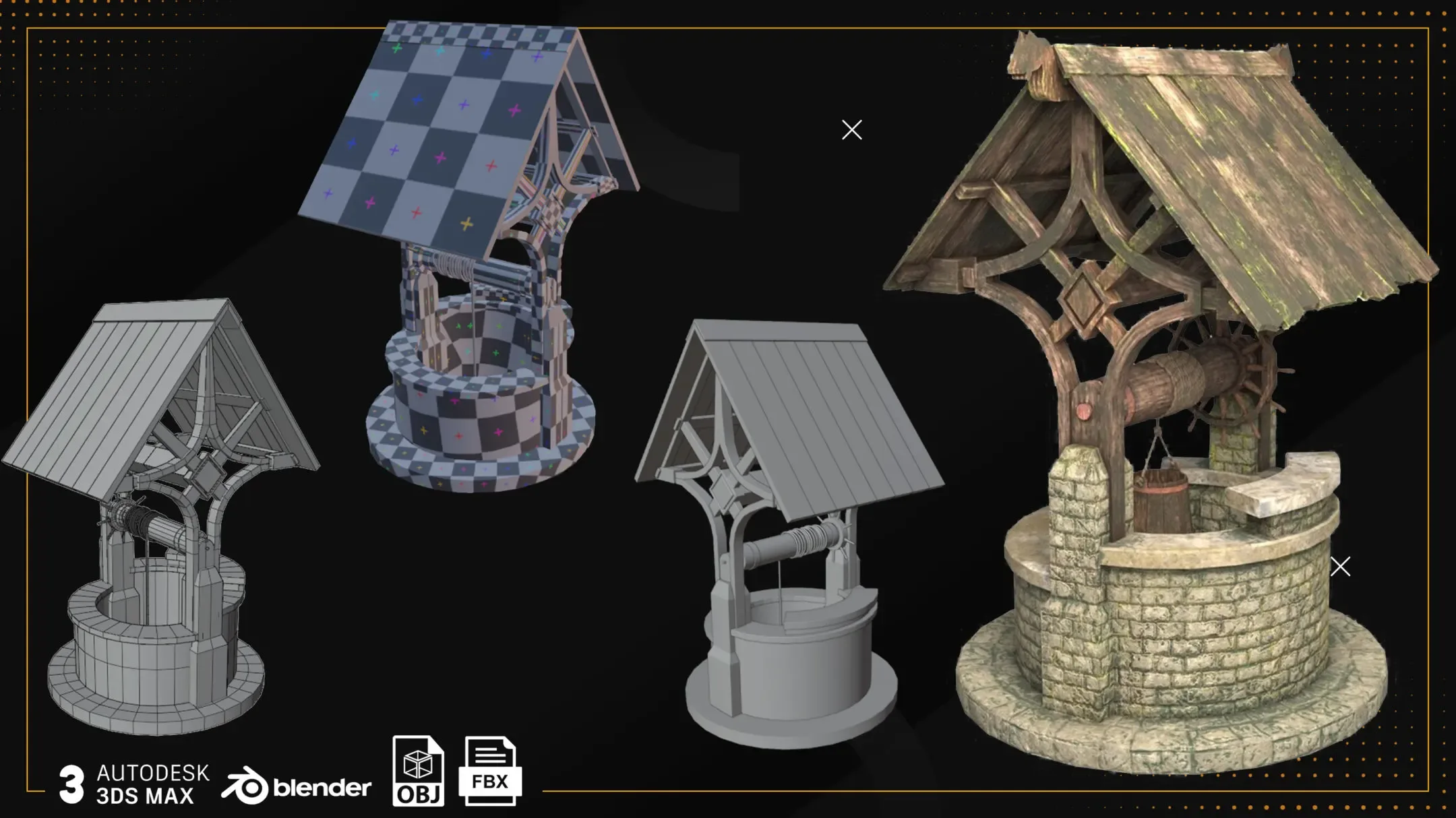 Low Poly Well Pack Bacemesh