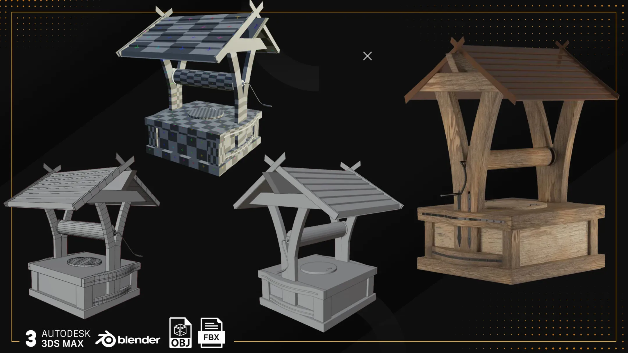 Low Poly Well Pack Bacemesh