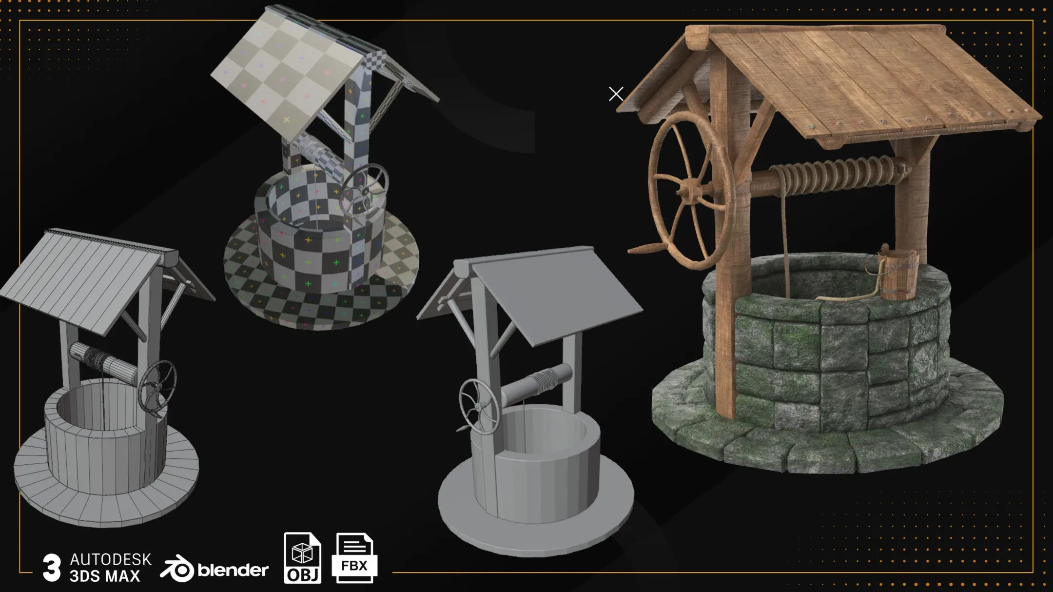 Low Poly Well Pack Bacemesh