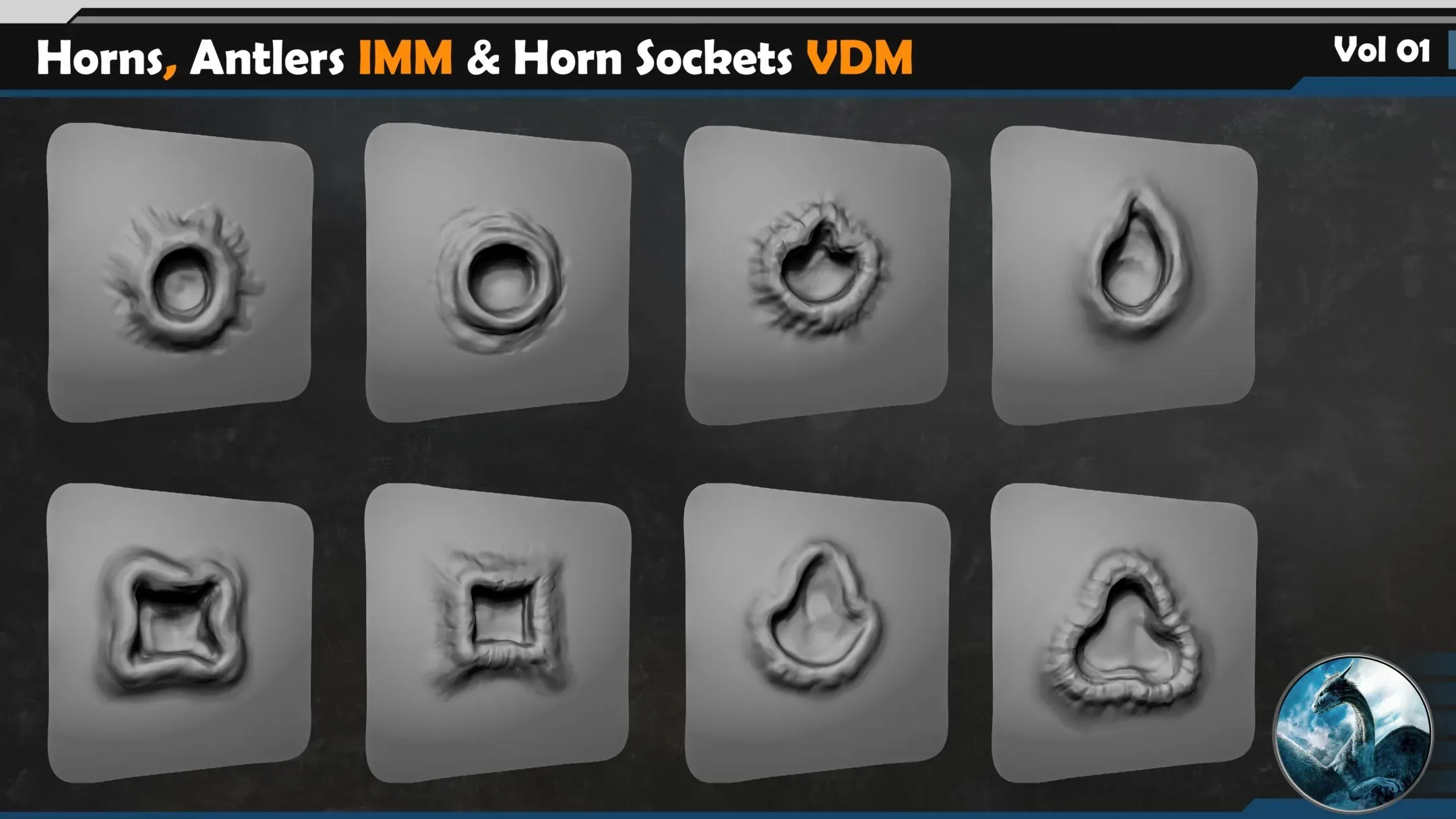 50 Horns, Antlers IMM & Horn Sockets VDM _Vol 01