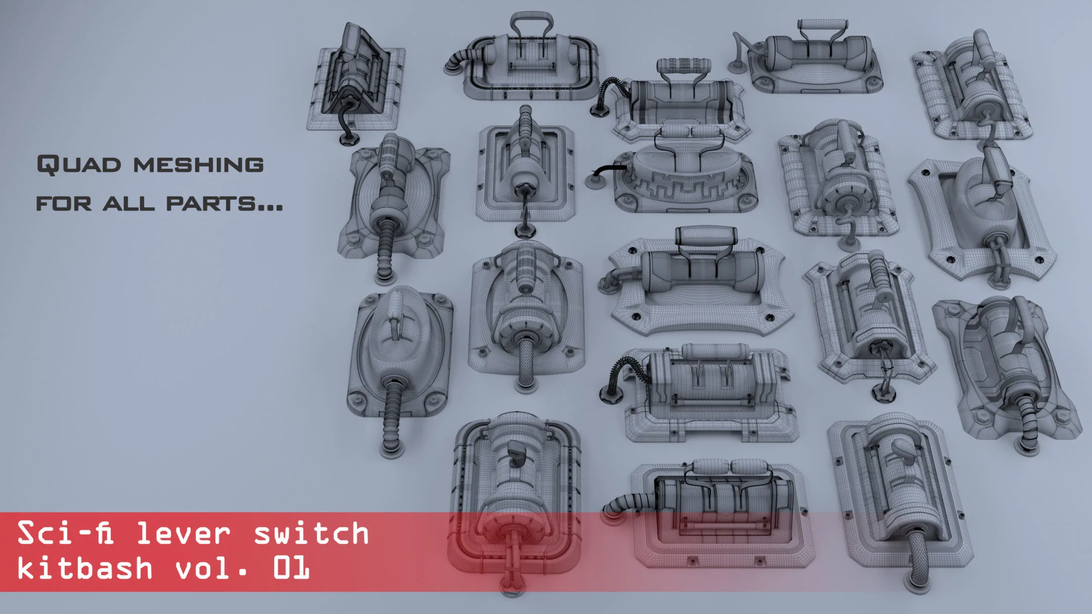 Sci-fi lever switch kitbash vol. 01