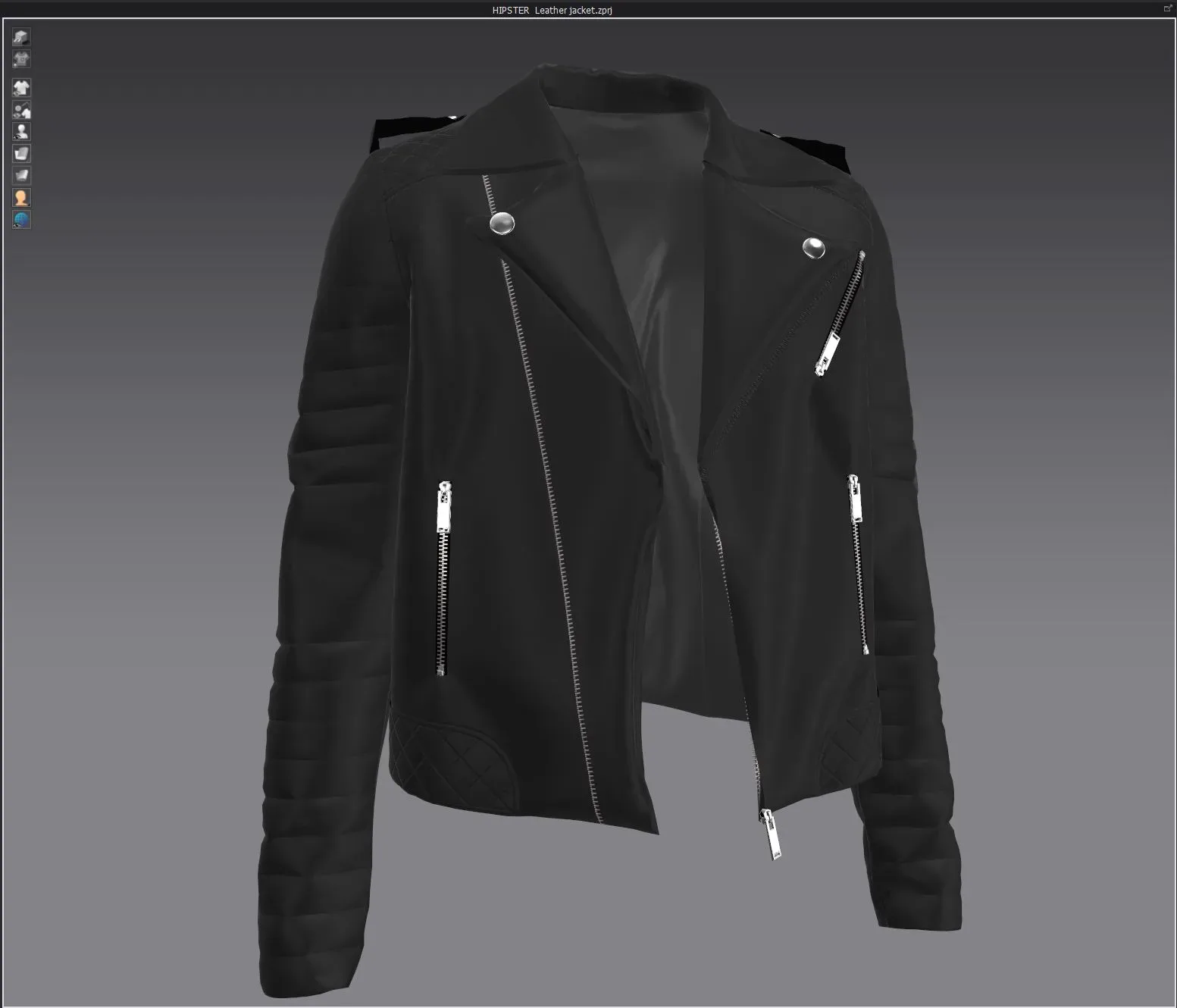 HIPSTER Leather jacket, marvelous designer,clo3d