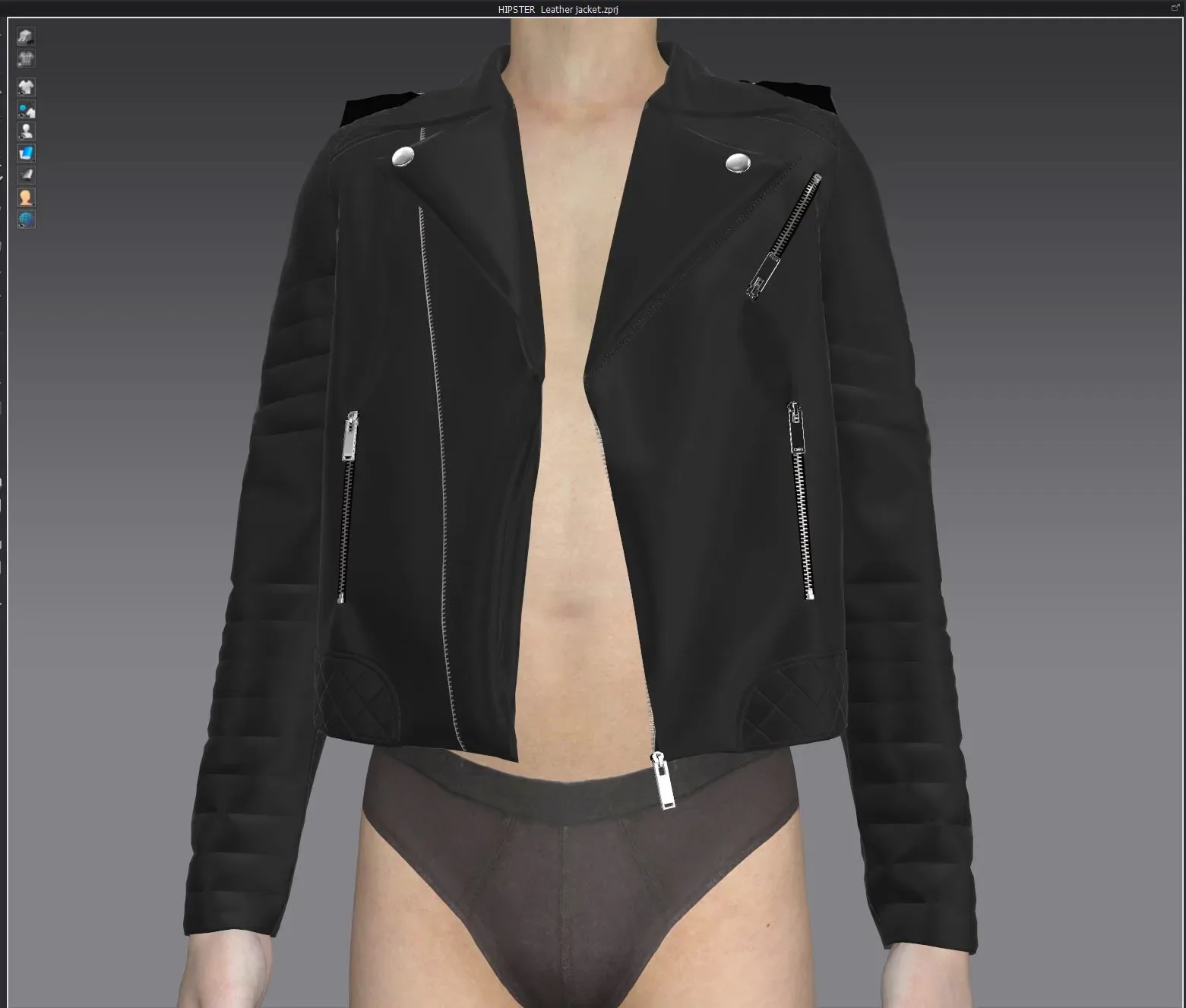 HIPSTER Leather jacket, marvelous designer,clo3d