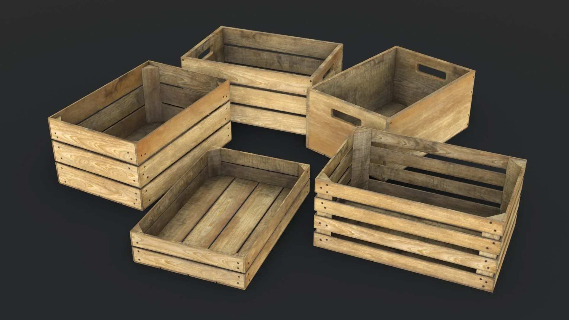 Wooden Crates Set