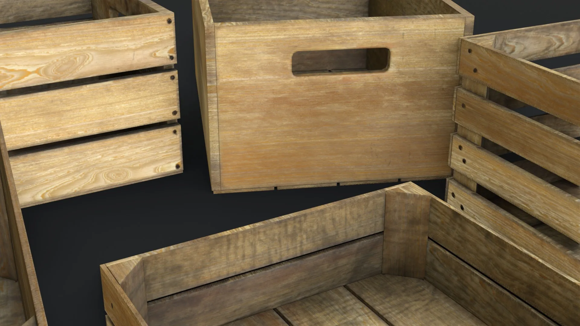 Wooden Crates Set