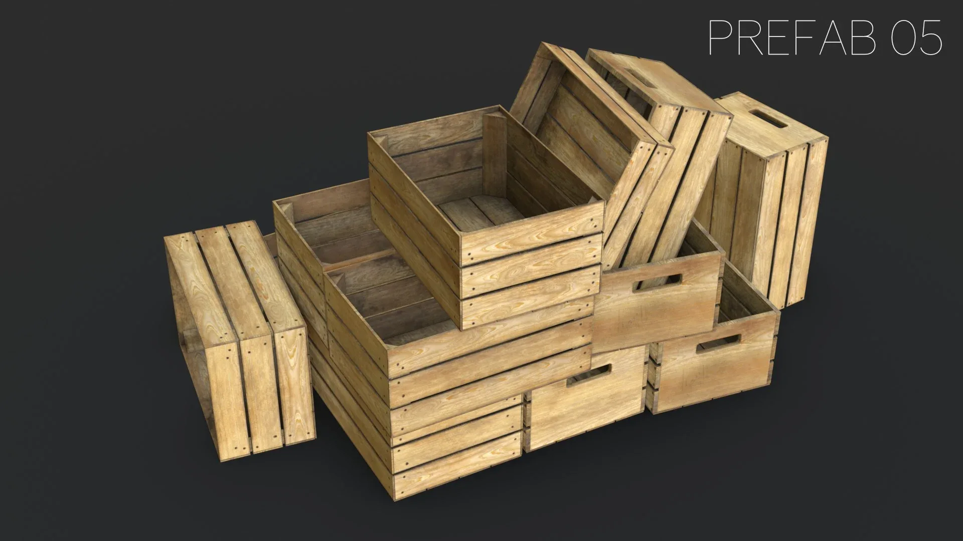 Wooden Crates Set