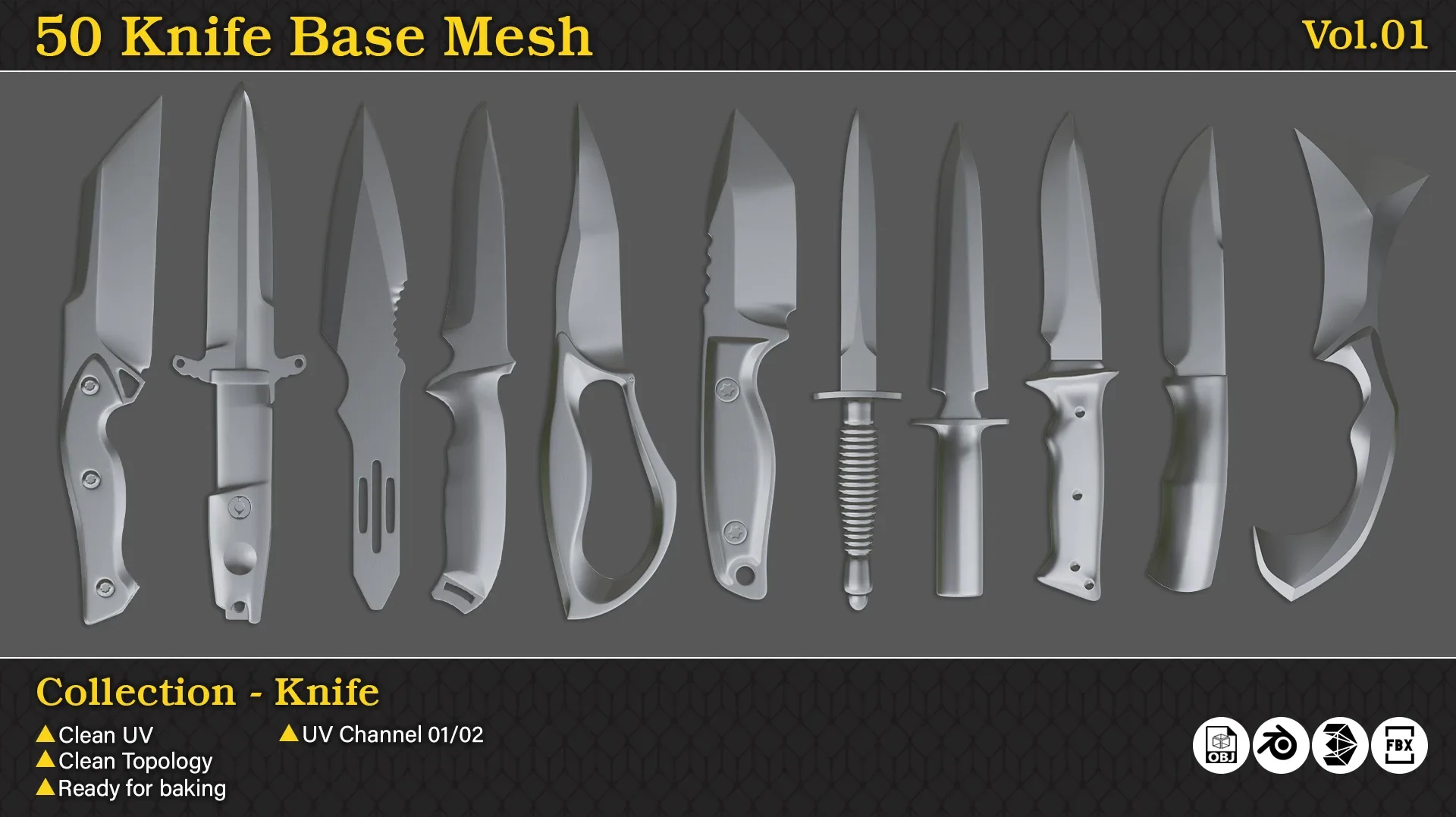 50 Knife Base Mesh - VOL 01