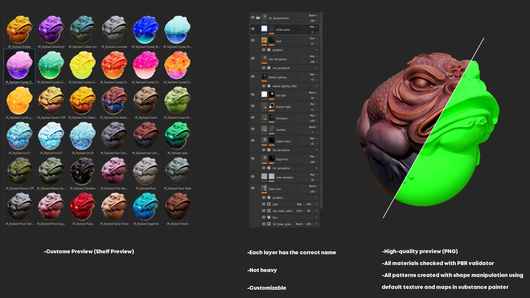 Stylized Smart Materials Stone & Gem