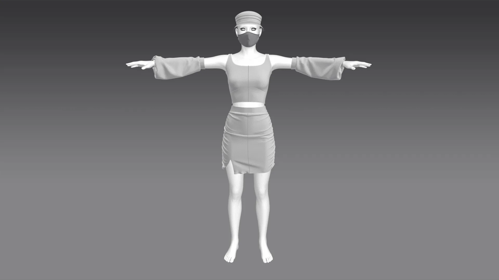 Skirt No.3 (Marvelous Designer & Clo3d & FBX & OBJ & Texture)