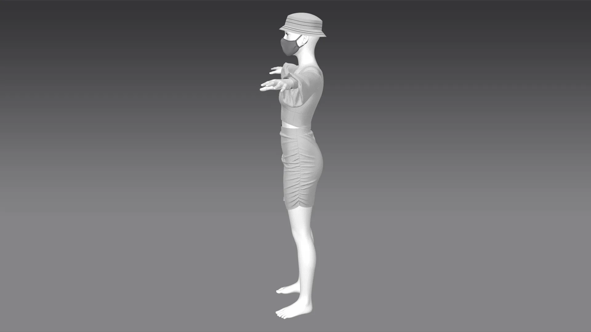 Skirt No.3 (Marvelous Designer & Clo3d & FBX & OBJ & Texture)