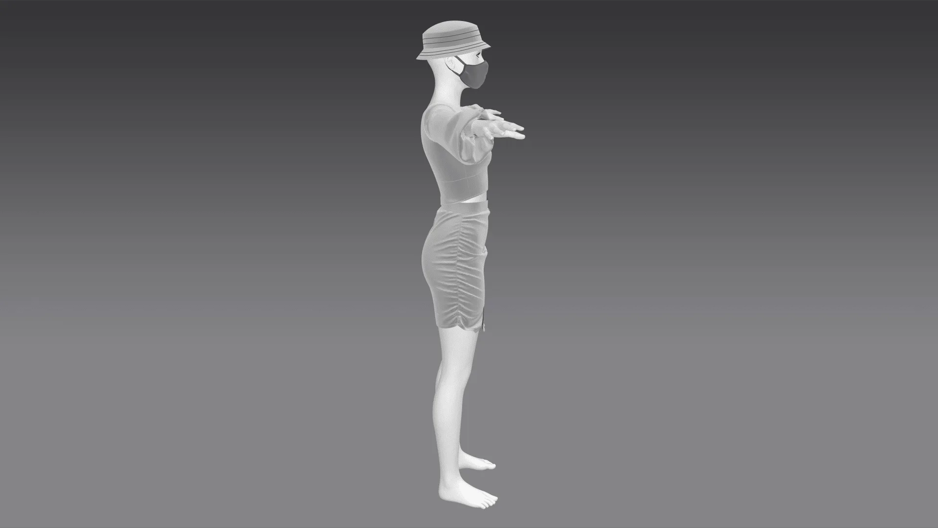 Skirt No.3 (Marvelous Designer & Clo3d & FBX & OBJ & Texture)